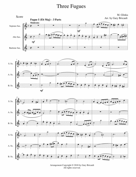 Three Fugues Sheet Music