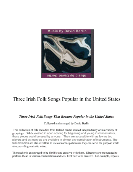 Free Sheet Music Three Irish Folk Songs That Became Popular In The Us