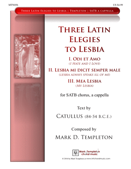 Three Latin Elegies To Lesbia Sheet Music