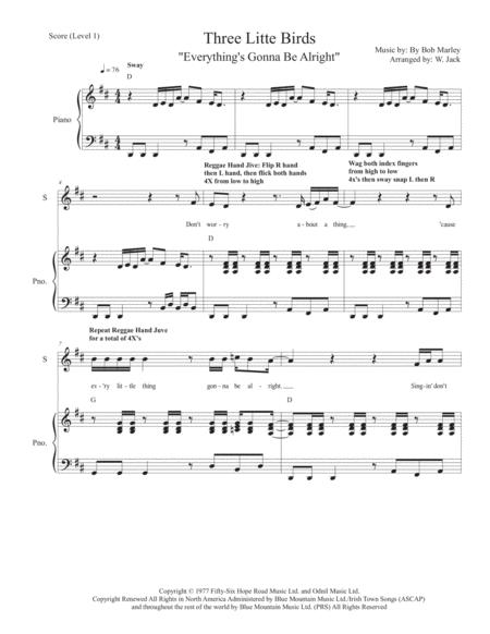 Three Little Birds 2pt Level 1 With Optional Harmonies Sheet Music