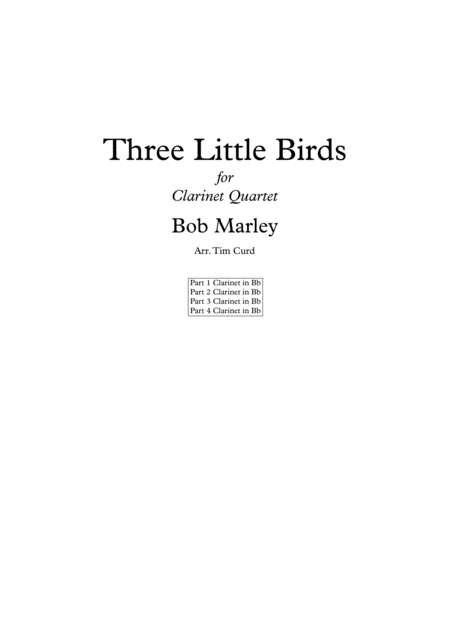 Three Little Birds Flute Quartet Sheet Music