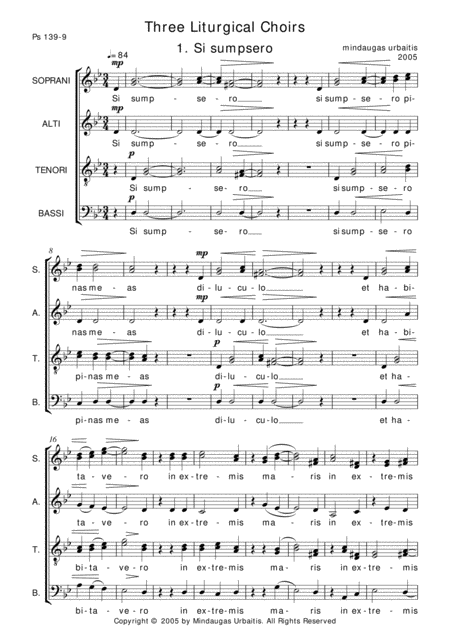 Three Liturgical Choirs 1 Si Sumpsero Sheet Music