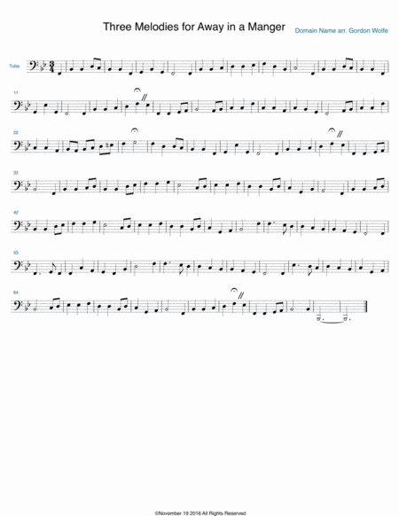 Three Melodies For Away In A Manger Sheet Music