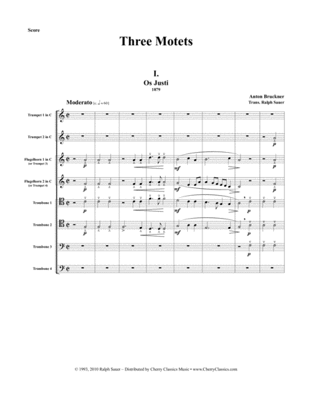 Three Motets For Brass Ensemble Sheet Music