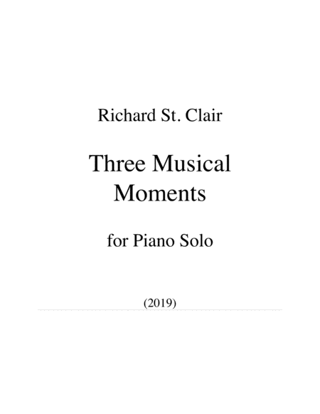 Free Sheet Music Three Musical Moments For Solo Piano 2019