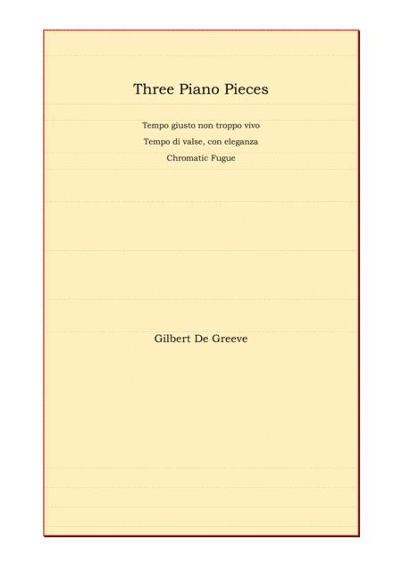 Free Sheet Music Three Piano Pieces