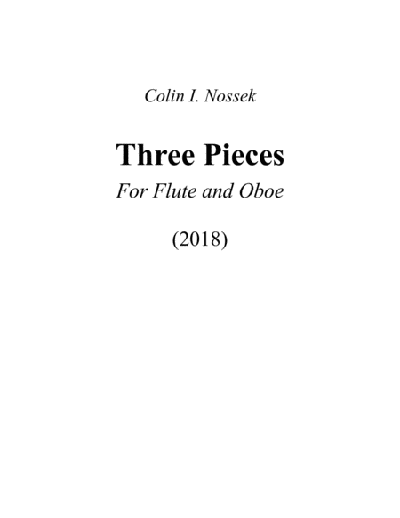 Free Sheet Music Three Pieces For Flute And Oboe