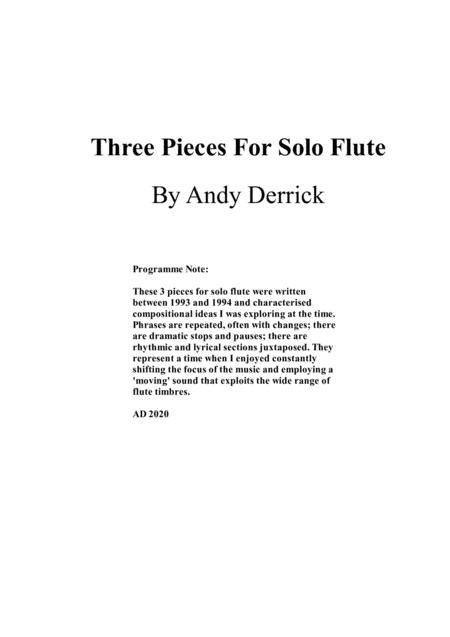 Three Pieces For Flute Sheet Music