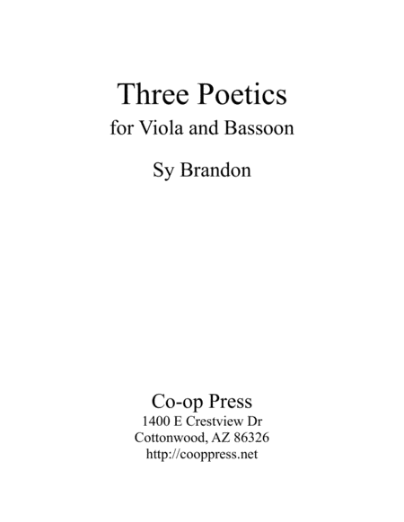 Free Sheet Music Three Poetics For Viola And Bassoon