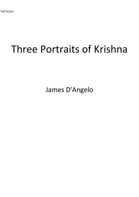 Free Sheet Music Three Portraits Of Krishna