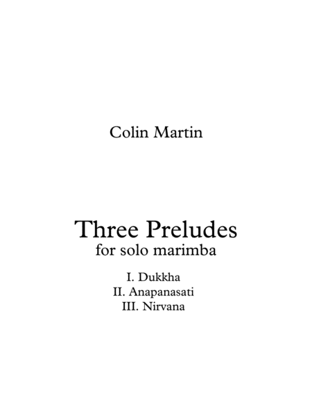 Free Sheet Music Three Preludes For Solo Marimba