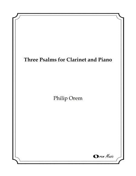 Free Sheet Music Three Psalms For Clarinet And Piano