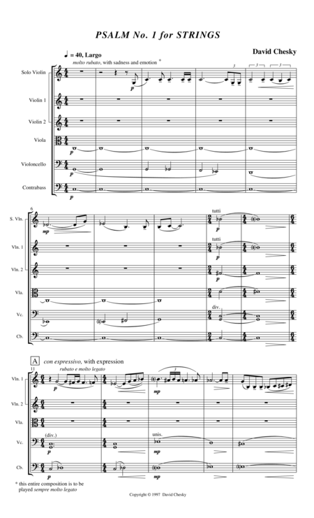 Three Psalms For String Orchestra Sheet Music