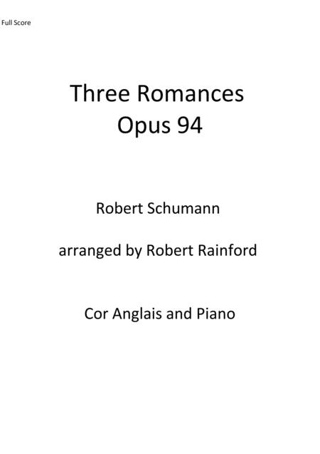 Free Sheet Music Three Romances Opus 94