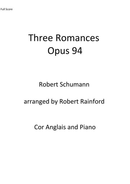 Three Romances Opus 94 Sheet Music