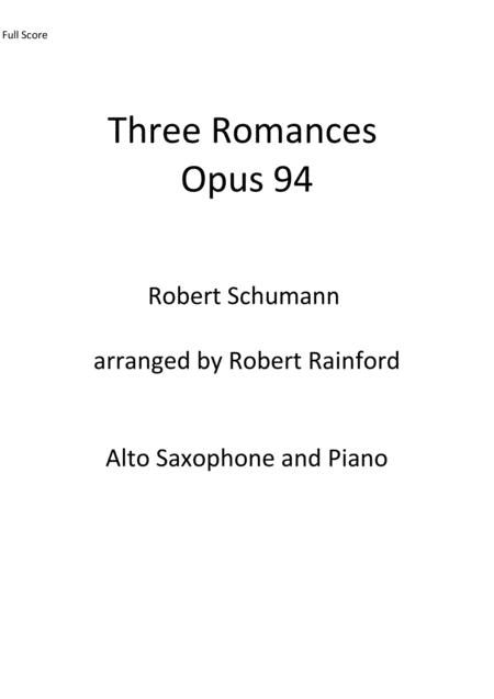 Free Sheet Music Three Romances