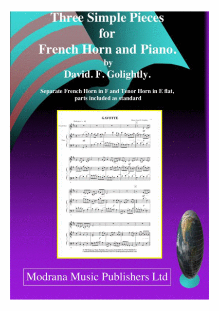 Free Sheet Music Three Simple Pieces For French Horn And Piano