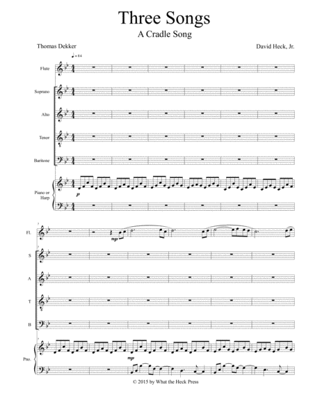 Free Sheet Music Three Songs A Cradle Song