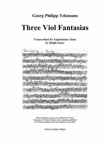 Free Sheet Music Three Viol Fantasias For Unaccompanied Euphonium