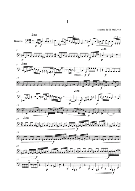 Three Whims For Bassoon Solo Sheet Music