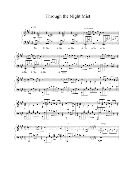 Through The Night Mist Sheet Music