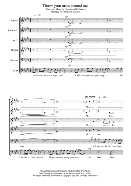 Throw Your Arms Around Me Sheet Music