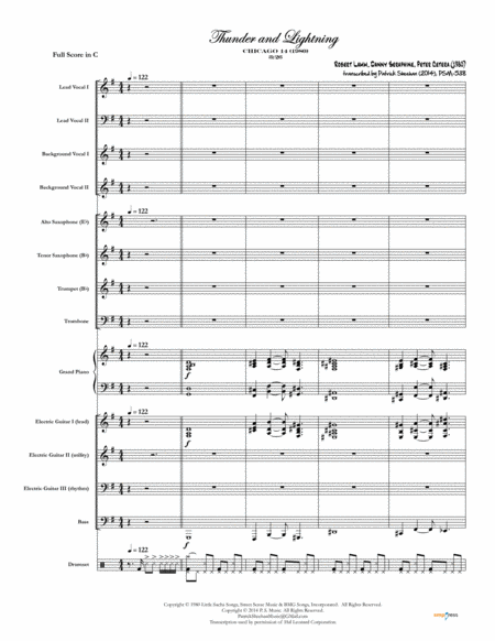 Thunder And Lightning Chicago Full Score Set Of Parts Sheet Music