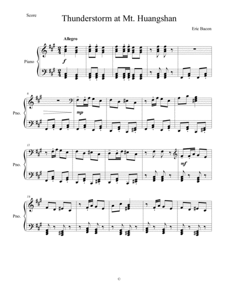 Thunderstorm At Mt Huangshan Sheet Music