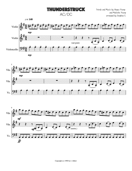 Thunderstruck Ac Dc Sheet Music