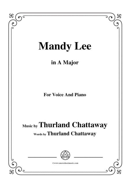 Thurland Chattaway Mandy Lee In A Major For Voice And Piano Sheet Music