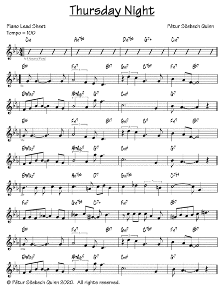 Thursday Night Sheet Music