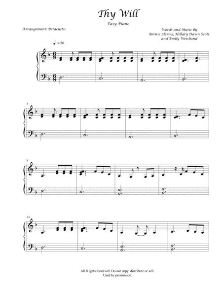 Thy Will Hillary Scott Sheet Music Easy Sheet Music