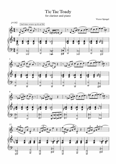 Tic Tac Toady Sheet Music