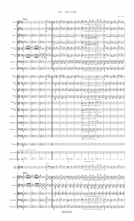 Free Sheet Music Tick Tack Polk For Orchestra