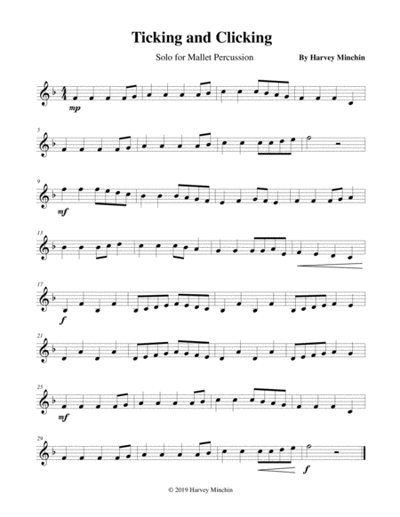 Ticking And Clicking For Solo Mallet Percussion Sheet Music