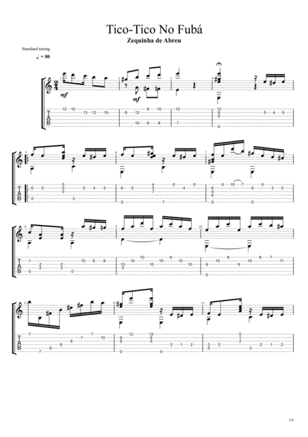 Tico Tico No Fub Choro Sheet Music