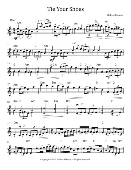 Tie Your Shoes A Reel For The Fiddle With Chords Sheet Music