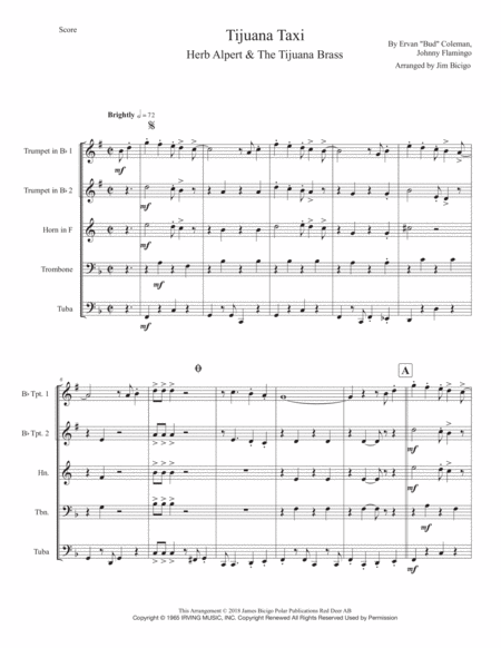 Tijuana Taxi Sheet Music