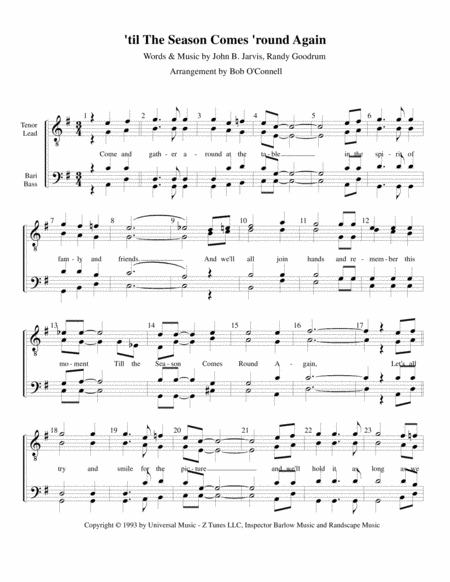 Til The Season Comes Round Again Sheet Music