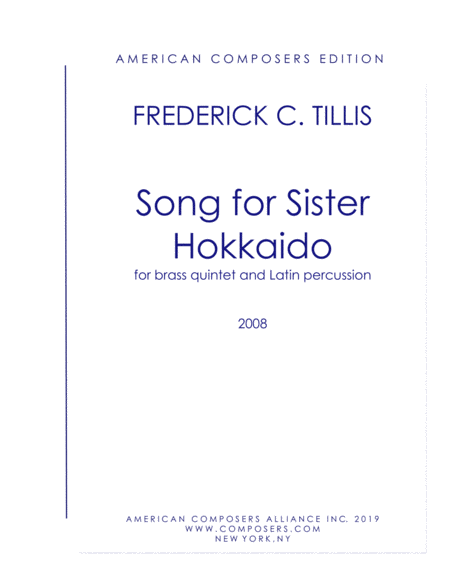 Free Sheet Music Tillis Song For Sister Hokkaido