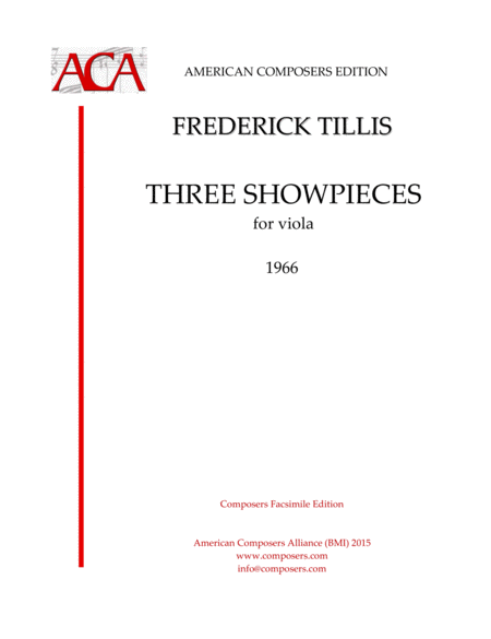 Tillis Three Showpieces For Viola Sheet Music