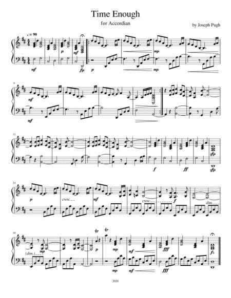 Time Enough Accordion Sheet Music