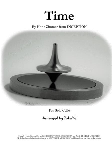 Time From Inception Cello Solo Sheet Music