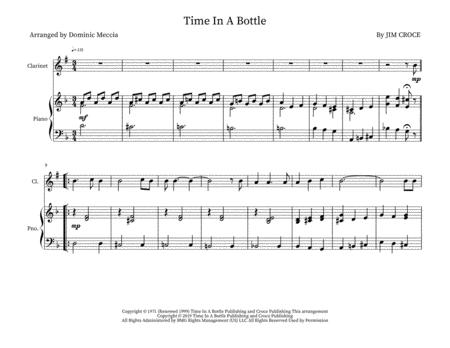 Time In A Bottle Clarinet And Piano Sheet Music