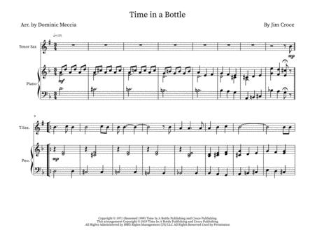 Time In A Bottle Tenor Sax And Piano Sheet Music