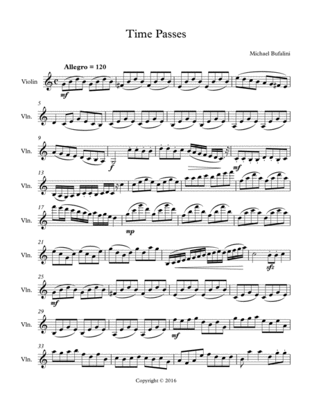 Time Passes Sheet Music