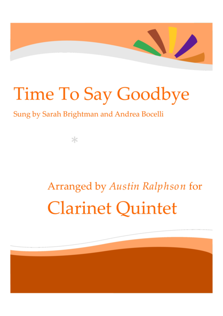 Time To Say Goodbye Con Te Partir Clarinet Quintet Sheet Music