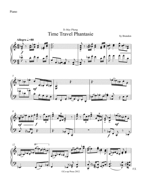 Free Sheet Music Time Travel Phantasie