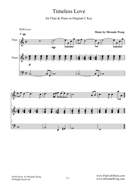 Free Sheet Music Timeless Love Romantic Music For Flute Piano