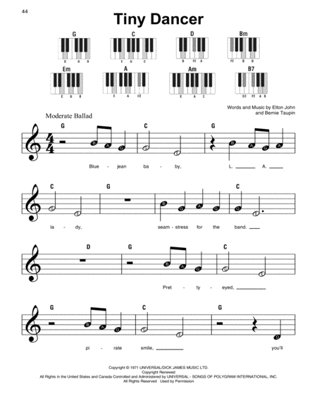 Tiny Dancer Sheet Music